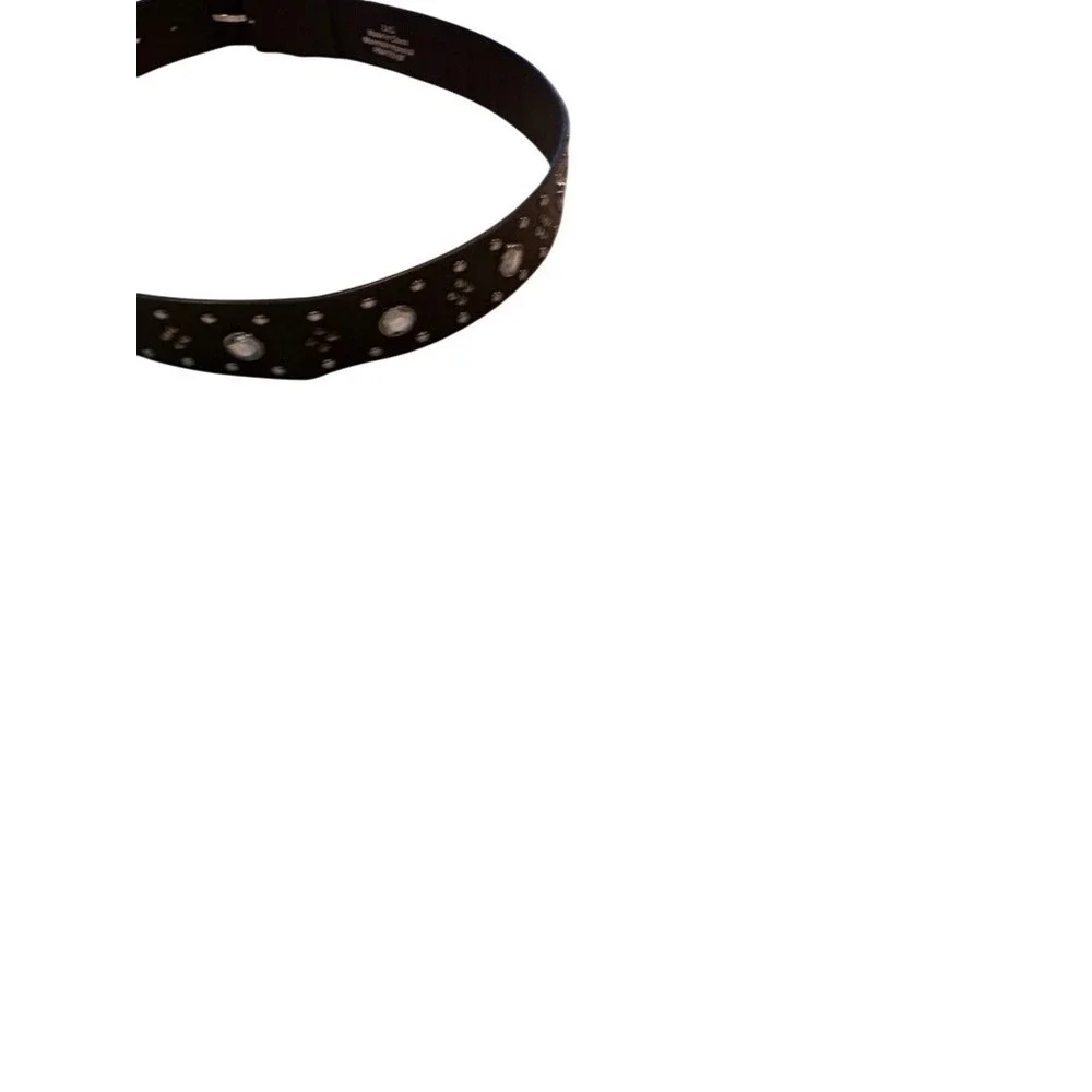 Womens Western Rhinestone Studded Belt Brown Silver Buckle Size Large L/G